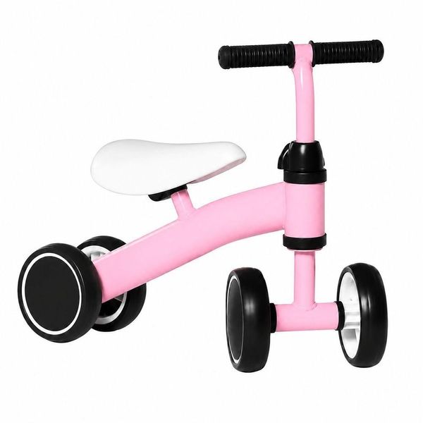 Bicicleta de Equilíbrio 4 Rodas Infantil Guidão Anatômico Rosa Cheguei BR