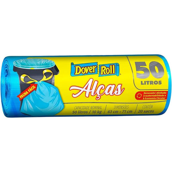 Saco de Lixo Com Alças Dover Roll 50L