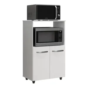 Armário Multiuso Cozinha Para Forno Micro-ondas Thaís 02 Portas Branco - Abmaza