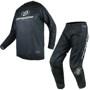 Conjunto Calça e Camisa para Motocross Off-Road ASW Racing Image Minimal Poliéster 600D Rip Stop 42-M Preto Adulto Conjunto para Motocross Off-Road ASW Racing Image Minimal Poliéster 600D 42-M Preto Adulto