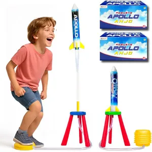 Kit 2 Foguetes Espacial Infantil + Lançador de Pressão de Ar