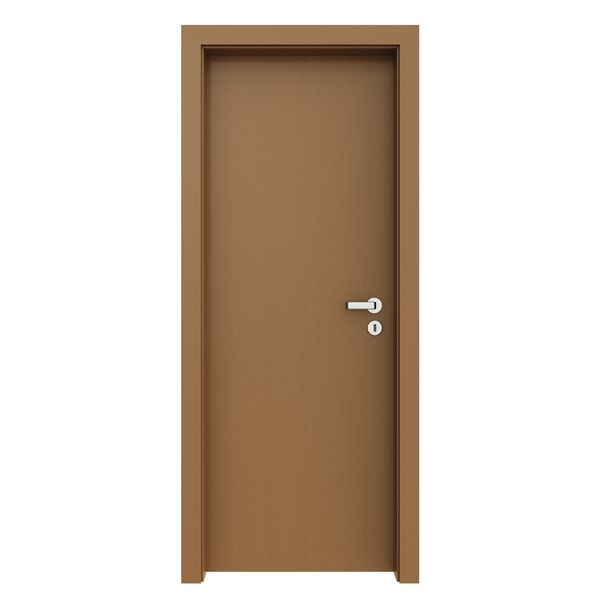Kit Montado Porta Lisa Mdp Freijó Acabado Com Batente 14cm Fechadura E Dobradiça 210x72 Direita Vert