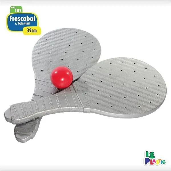 Frescobol Plástico com Raquetes Resistentes e Bola de Vinil para Uso ao Ar Livre Le Plastic Frescobol Plástico com Raquetes Resistentes e Bola de Vinil Le Plastic