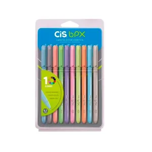 Caneta Esferográfica Blister 10 Cores - Cis