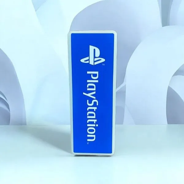 Luminária Vertical Playstation Logo Azul Decoração Setup