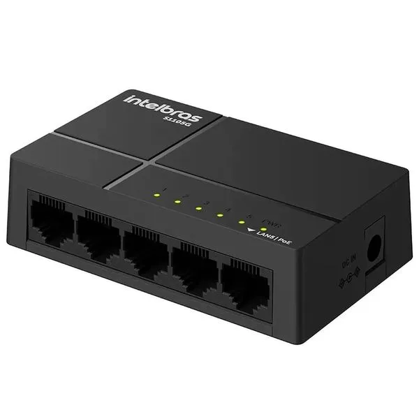 Switch Gigabit S1105G 1000MBPS 5 Portas Poe Passivo Preto Bivolt Intelbras Switch Gigabit S1105G 1000MBPS 5 Portas Preto Bivolt Intelbras