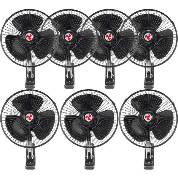 Kit 7 Mini Ventilador Veicular Carro Ônibus Caminhão De 20cm