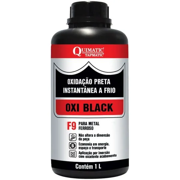 Oxi Black F9 Oxidação Preta A Frio 1 Litro - Ca1 - Tapmatic Oxi-black F9 1lt Frasco Tapmatic Ca1