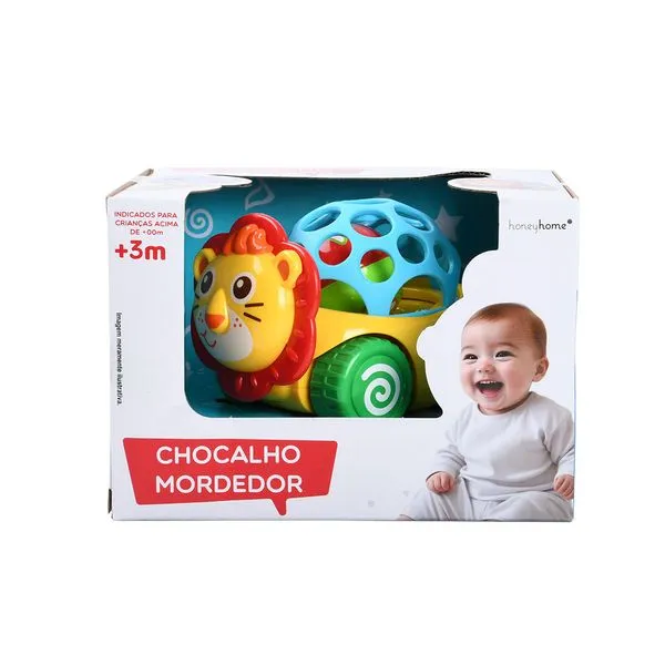 Carrinho Chocalho Leão Plástico LM3175 - honeyhome