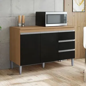 Balcão Gabinete de Cozinha Andréia 2 Portas 1 Prateleira MDP 120CM Amêndoa Desk Design Balcão Gabinete Andréia 2 Portas 1 Prateleira MDP 120CM Amêndoa Desk Design