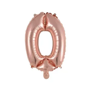 Balão Número 0 Zero 16 Polegadas Rose Gold - Brdecor