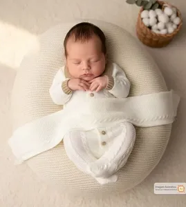 Saída Maternidade Tricot Tranças Cru - P