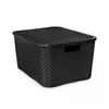 Organizador Rattan Com Tampa 15 Litros Preto Arqplast
