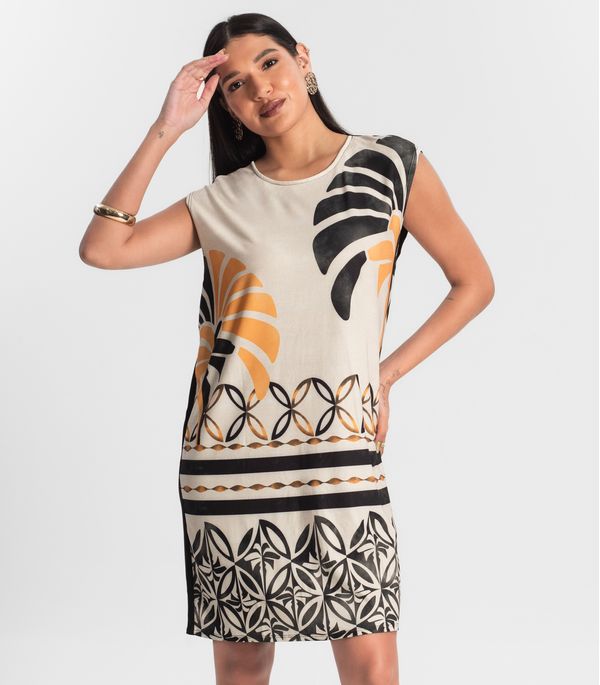 Vestido Feminino Curto Estampado Preto M