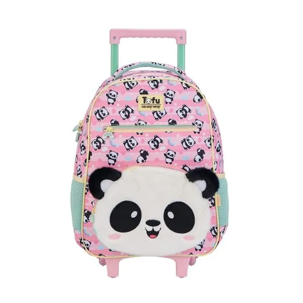 Mochila de Rodinhas Xeryus Petit Panda Tofu 40cm Rosa Azul 16" 15950 (MP)