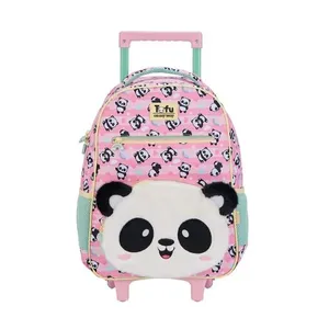 Mochila de Rodinhas Xeryus Petit Panda Tofu 40cm Rosa Azul 16" 15950 (MP)