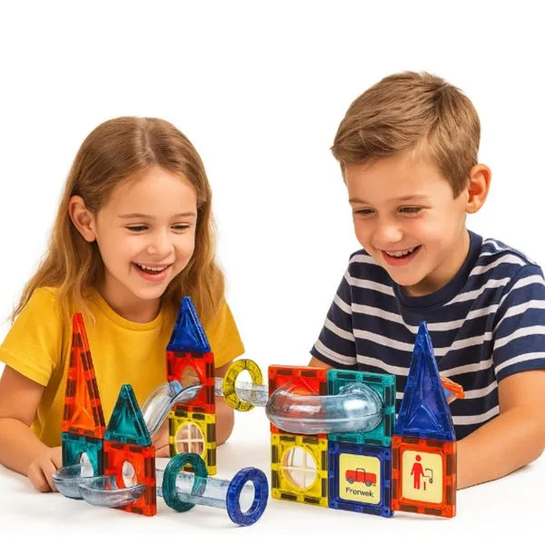 Brinquedo Infantil Educativo Jogo Bloco Magnético 42 Pçs