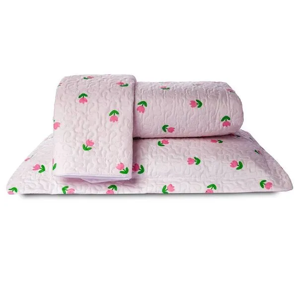 Cobre Leito Queen Basic Dupla Face 180 Fios 3 Peças Tulipa