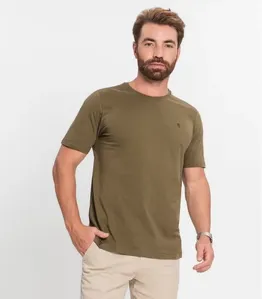 Camiseta Masculina Plus Size Meia Malha Diametro Verde Plus G4