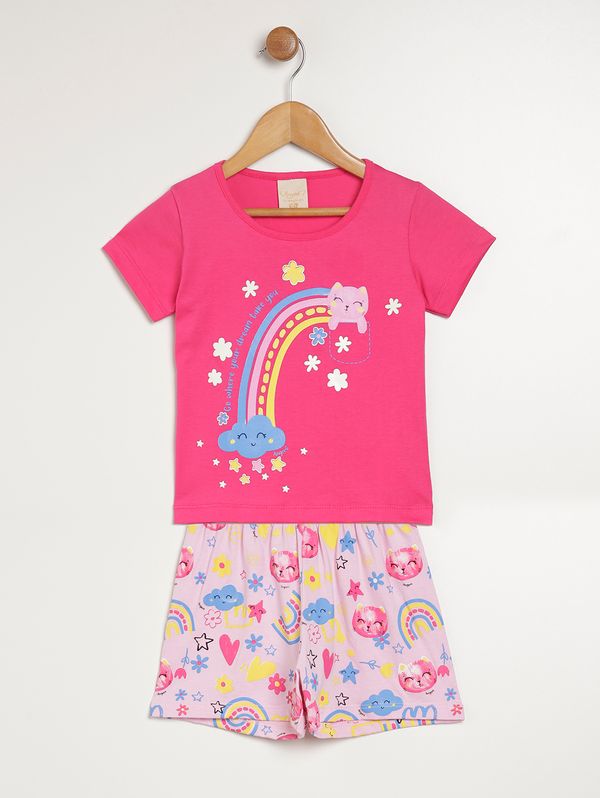 Pijama Curto Infantil Para Menina - ROSA 2