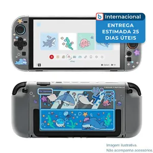 Capa Para Console Switch Geekshare Shark Party Preto A-MBI