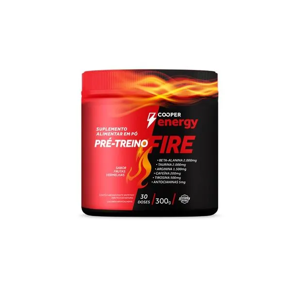 Pré-treino Fire Sabor Frutas Vermelhas Cooper Energy 300g