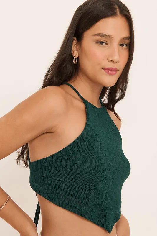 cropped emily lenço malha tricot VERDE BOTANICO P