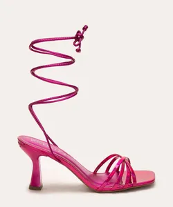 sandália lace up holográfica oneself pink 38