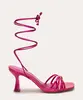 sandália lace up holográfica oneself pink 37