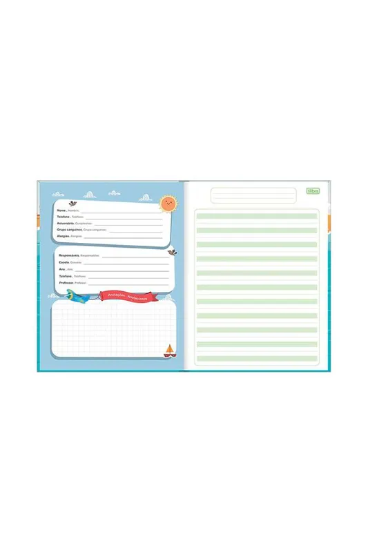 Caderno Caligrafia Tilibra Brochura Capa Dura Pauta Verde Sapeca 40 Folhas