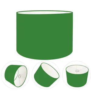 Cúpula Abajur E Luminária Cilíndrica Vivare Cp-7018 ø40x25cm - Bocal Nacional Verde-folha