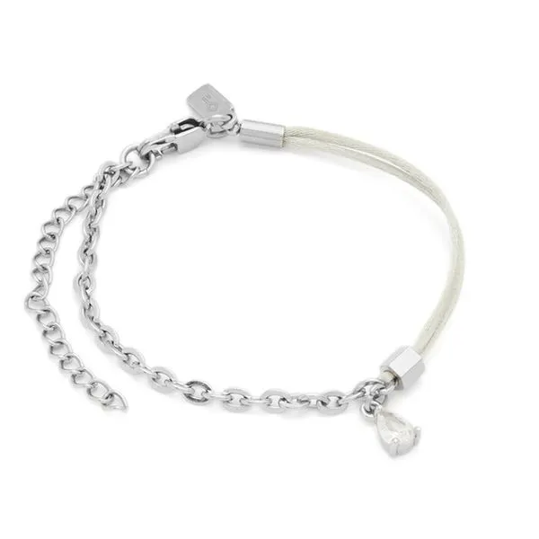 Pulseira Matiz Brisa Prata e Aço Cinza Ajustável