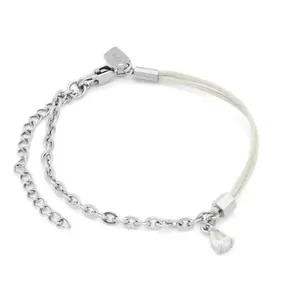 Pulseira Matiz Brisa Prata e Aço Cinza Ajustável
