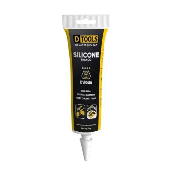 Silicone Base D'água Branco 130g para Vedação Durável Resistente à Umidade Dtools Silicone Base D'água Branco 130G para Vedação Durável Resistente à Umidade
