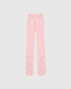 Meia-Calça Menina Corações Em Tricô - Carinhoso Rosa - M