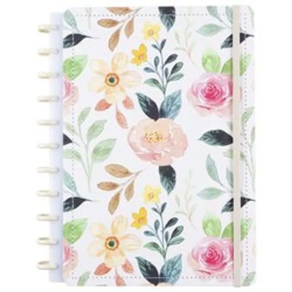 Caderno Disko White Garden Médio Disco Reposicionável Capa Dura 80 Folhas Rosa Caderno Disko White Garden Médio Disco Reposicionável Capa Dura Rosa