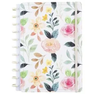 Caderno Disko White Garden Médio Disco Reposicionável Capa Dura 80 Folhas Rosa Caderno Disko White Garden Médio Disco Reposicionável Capa Dura Rosa