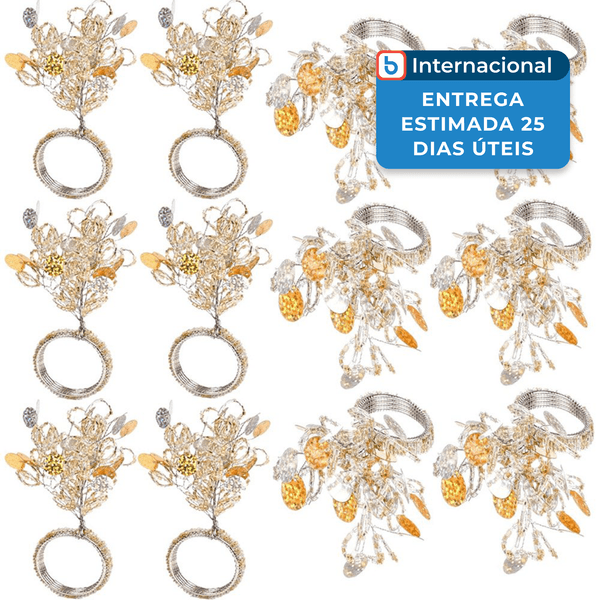 Porta-Guardanapo 12 Unidades Alpha Living para Guardanapo Dourado A-MBI