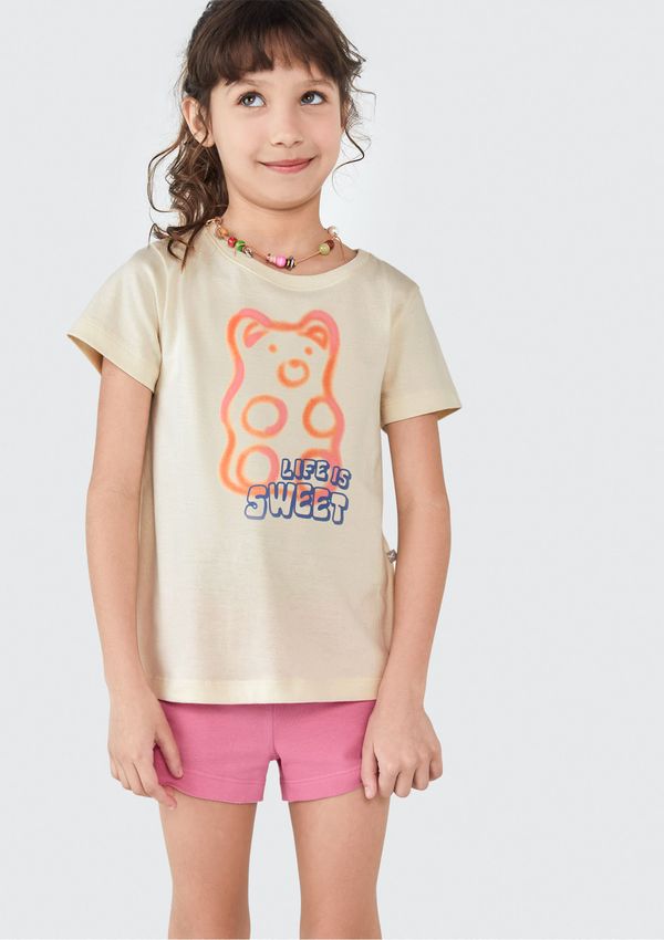 Shorts Curto Básico Infantil Menina - Rosa 002