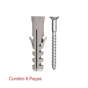 Parafuso Madeira Sforplast Fenda Philips 4,2x40mm + Bucha Nylon 7mm 8 Peças (MP)