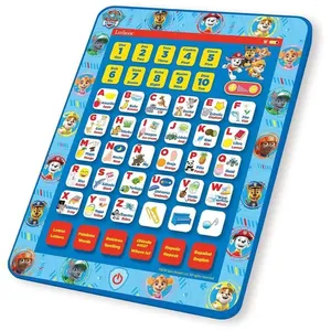 Tablet Educacional Bilíngue Inglês e Espanhol da Patrulha Canina, Brinquedo para Aprender Alfabeto, Letras, Números, Palavras, Ortografia e Música