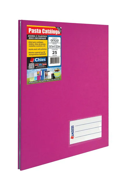 Pasta Catálogo Chies com Parafusos e 25 Envelopes Rosa 24,7x33cm