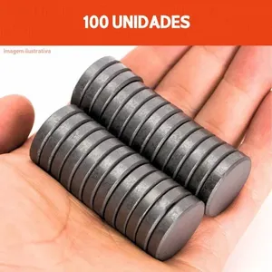 Imã OEM Imã Redondo Preto Diversos Tamanhos 08 a 20 mm Pacote com 100 Unidades para Fixação Preto Imã OEM Imã Redondo Preto Diversos Tamanhos 08 a 20 mm Kit com 100 Unidades Preto