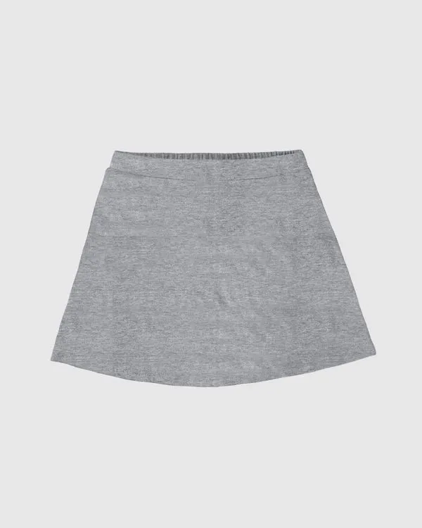 Saia Shorts Infantil Menina Cós Elástico Em Algodão Malwee Kids Cinza Claro - 6