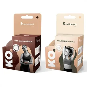 Kit 4 Unidades (2 Unid. Marrom - 2 Unid. Creme) Bandagem Elástica Adesiva Kinesiológica KO. Dellamed Kit 4 Unidades (2 Unid. Marrom - 2 Unid. Creme) Bandagem El?stica Adesiva Kinesiol?gica KO. Dellamed