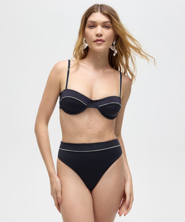 biquíni calcinha hot pant com nervura patbo preto M