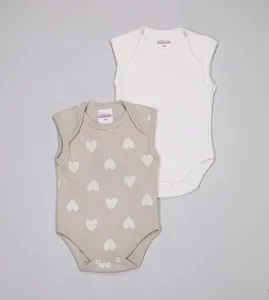 Kit Body Regata Corações com 2 Unidades 6011343 0 a 12 meses Bege - M