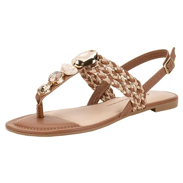 Sandália Feminina Flat Dakota Y7991 CARAMELO 37
