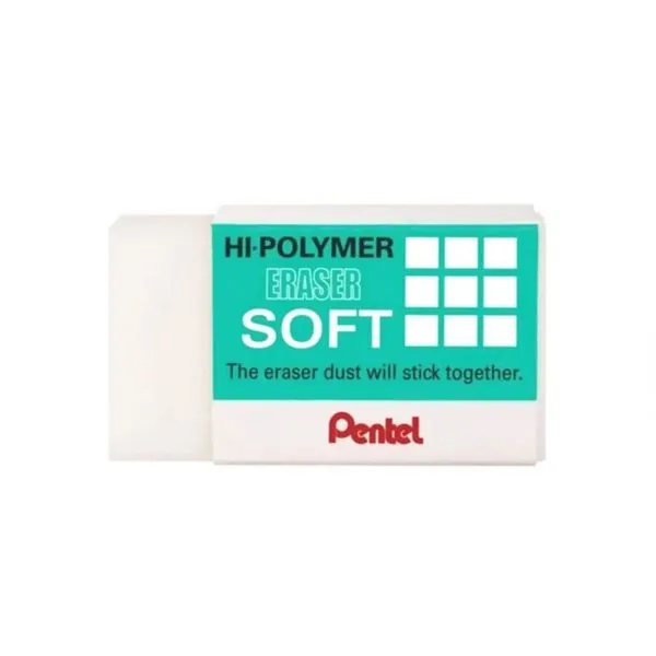 Borracha Pentel Hi-Polymer Soft Apagamento Suave e Preciso para Uso Escolar e Profissional 1 Unidade Borracha Pentel Hi-Polymer Soft Apagamento Suave e Preciso Ideal para Estudantes e Profissionais