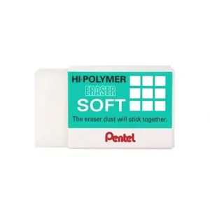 Borracha Pentel Hi-Polymer Soft Apagamento Suave e Preciso para Uso Escolar e Profissional 1 Unidade Borracha Pentel Hi-Polymer Soft Apagamento Suave e Preciso Ideal para Estudantes e Profissionais